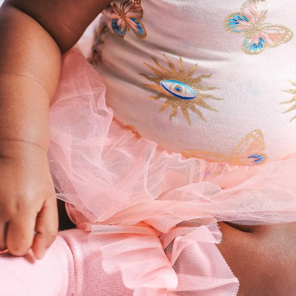 Posh Peanut Tulle Smocked Bodysuit Dress Sale