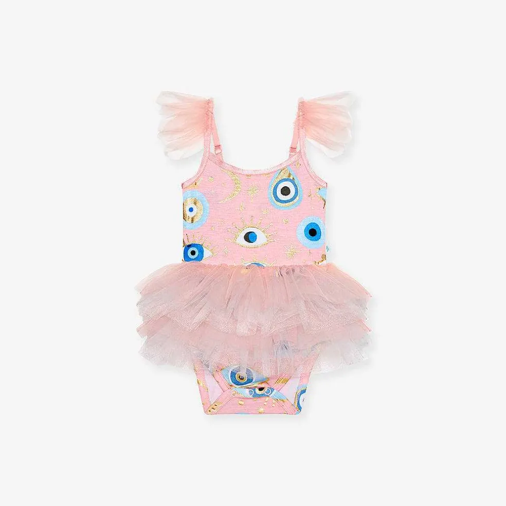 Posh Peanut Tulle Smocked Bodysuit Dress Flash Sale