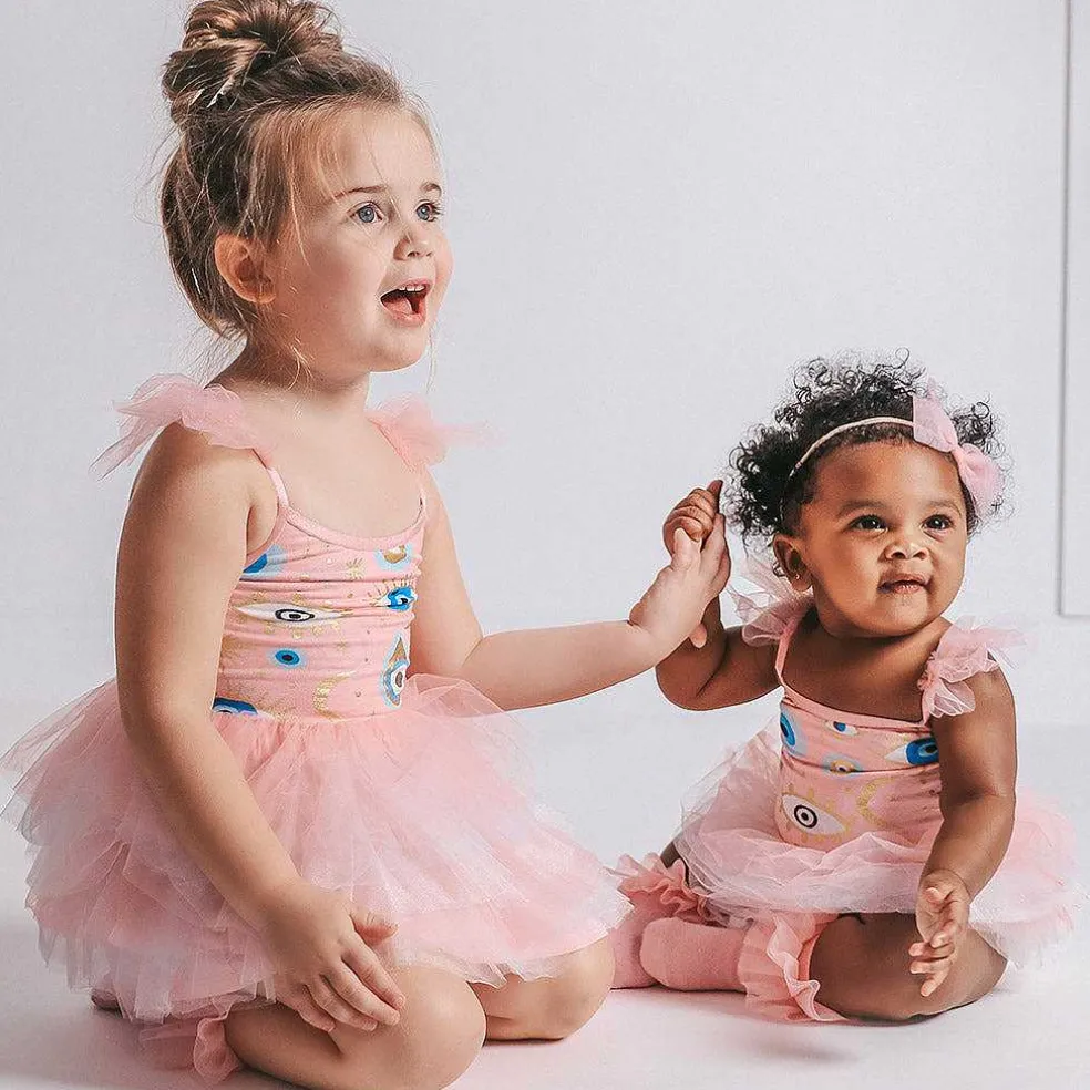 Posh Peanut Tulle Smocked Bodysuit Dress Flash Sale