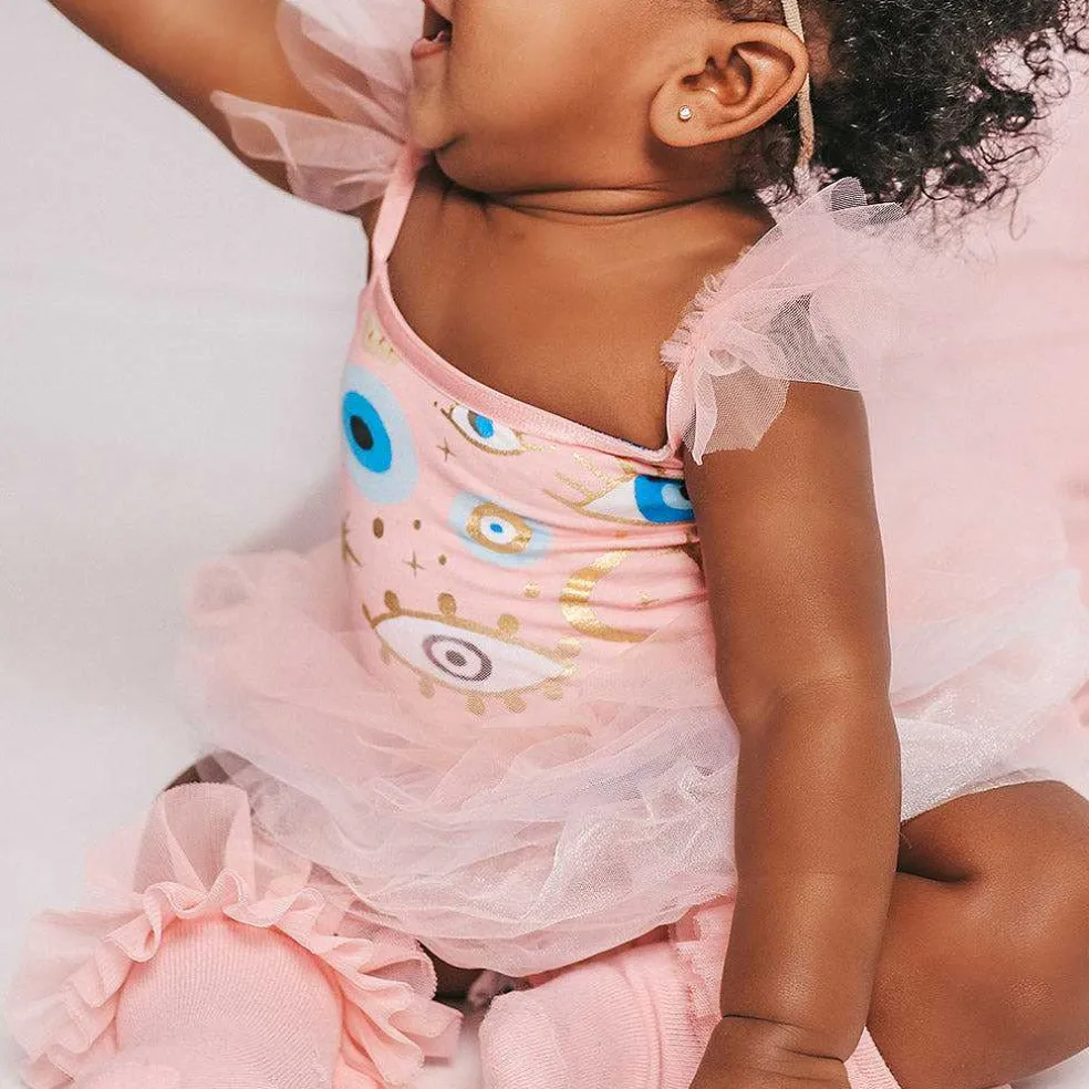 Posh Peanut Tulle Smocked Bodysuit Dress Flash Sale