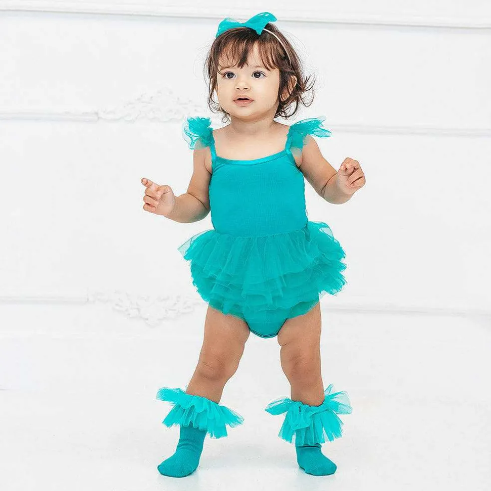 Posh Peanut Tulle Smocked Bodysuit Dress Clearance