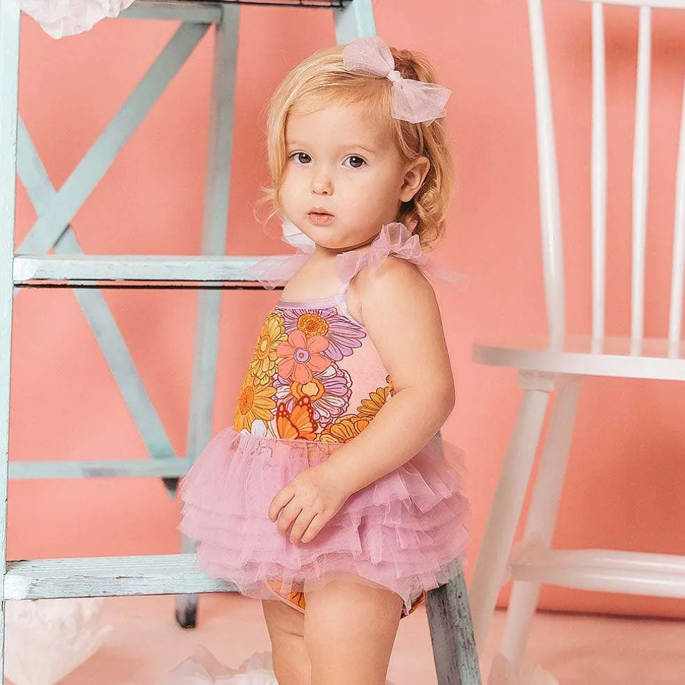 Posh Peanut Tulle Smocked Bodysuit Dress Flash Sale