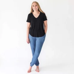 Posh Peanut Women'S Black V-Neck Tee New