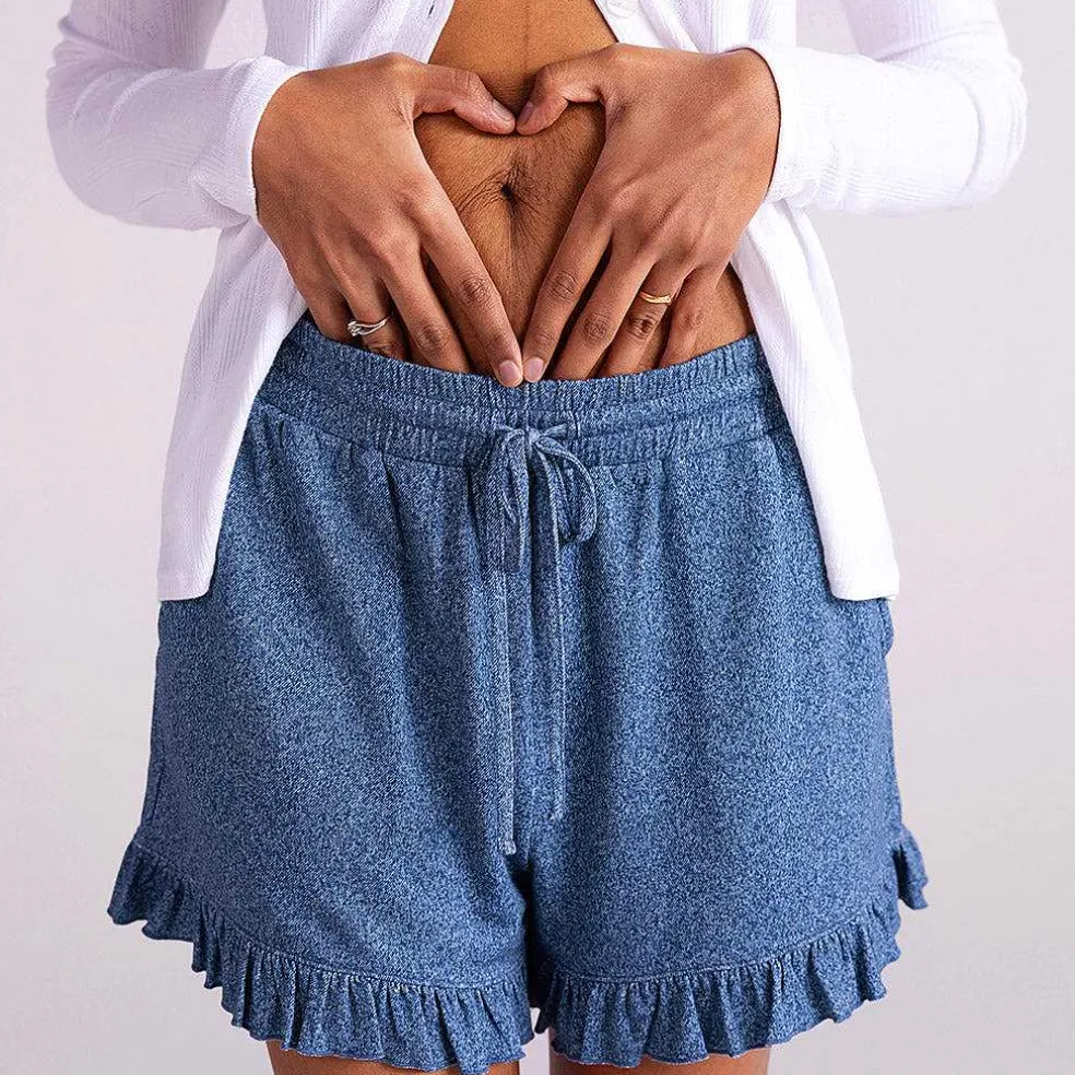 Posh Peanut Women'S French Terry Ruffled Shorts Store