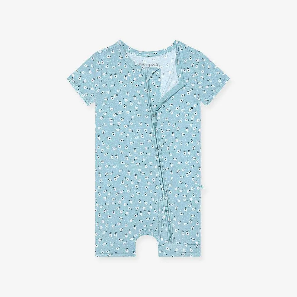 Posh Peanut Zippered Romper Hot